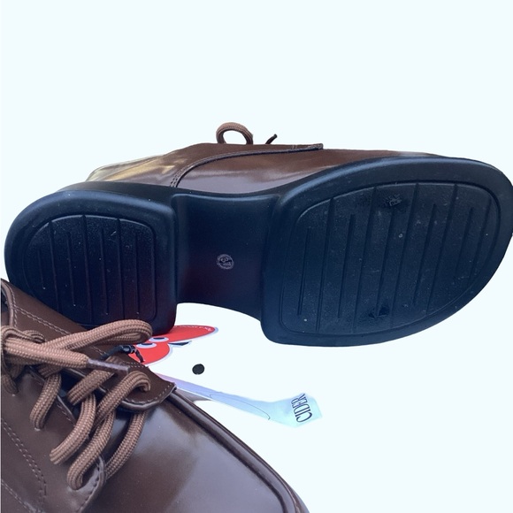 Cider Brown Leather Platforms - Picture 3 of 3